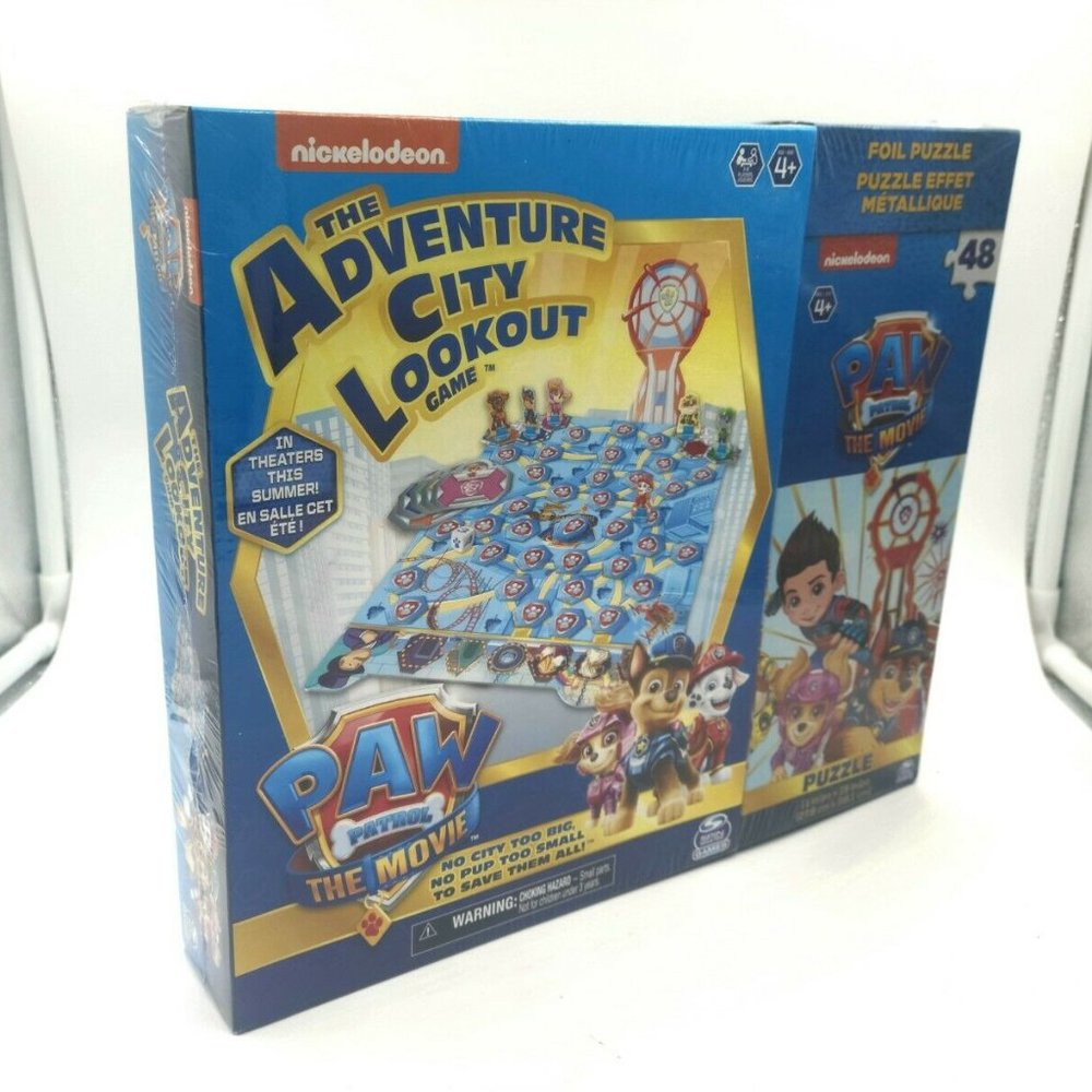 PAW Patrol The Movie The Adventure City Lookout Game and 48PCS Foil Puzzle